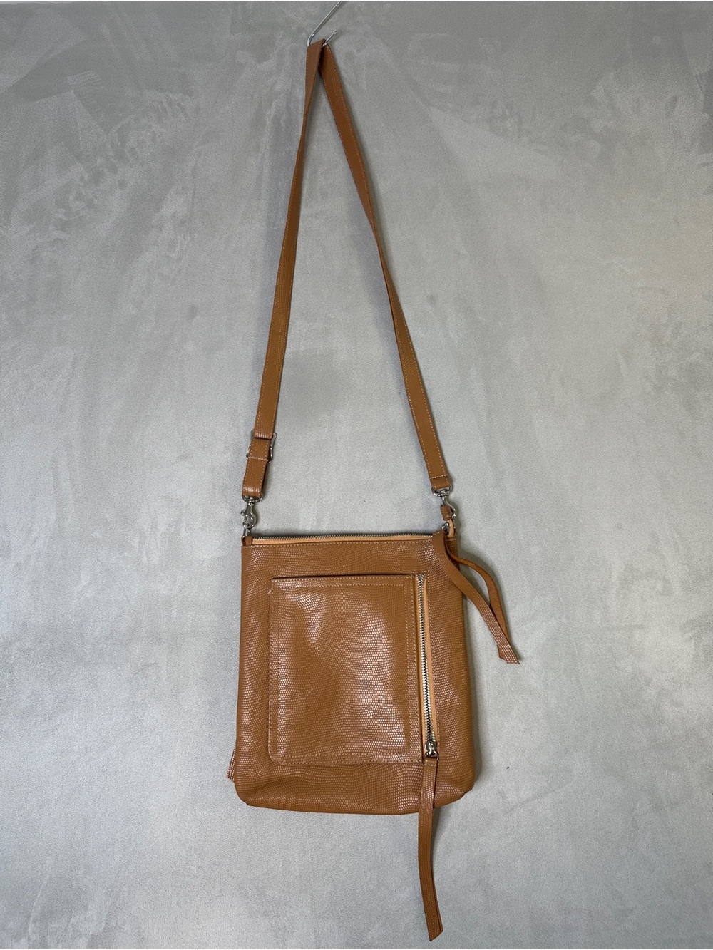 Carla Mancini Leather Crossbody Bag with Front Zip Pocket